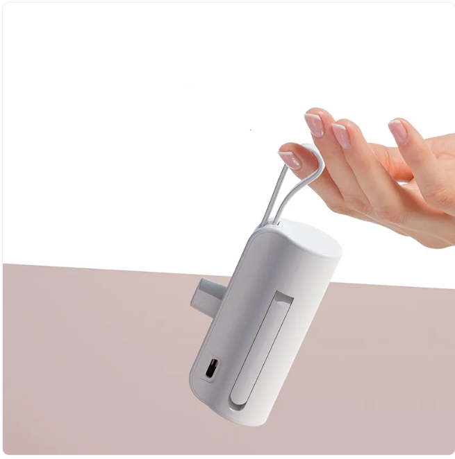 Portable Charger with Built-In Cable