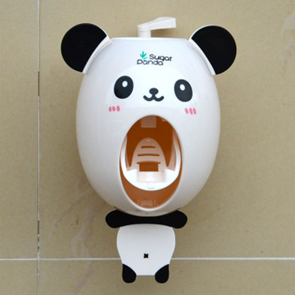 Toothpaste Dispenser and Cartoon Toothbrush Holder