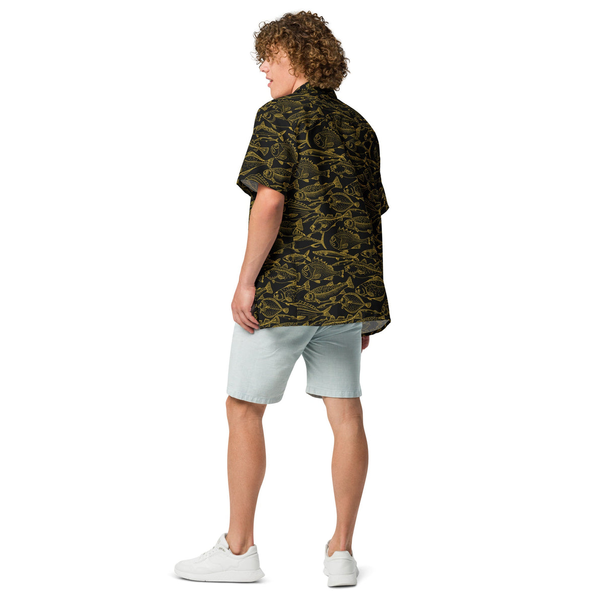 Sea of Gold Riches Hawaiian Button Shirt