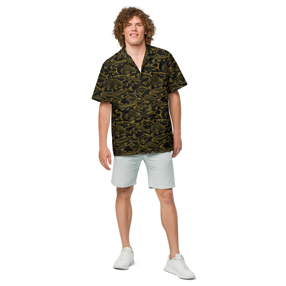 Sea of Gold Riches Hawaiian Button Shirt